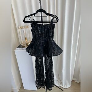 Black Lace Two Piece Set